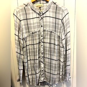 Anthropologie Cloth and Stone Plaid Tunic Size XS EUC